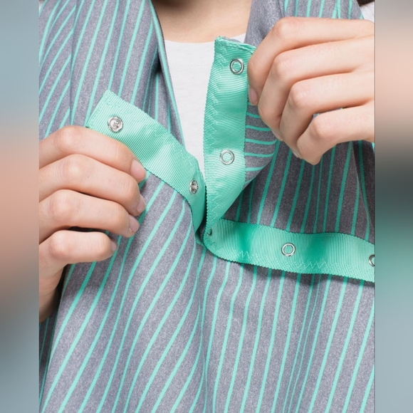 Lululemon Vinyasa Scarf Rulu Parallel Stripe Menthol Heathered Slate, EUC - Picture 5 of 12